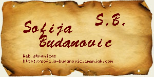 Sofija Budanović vizit kartica